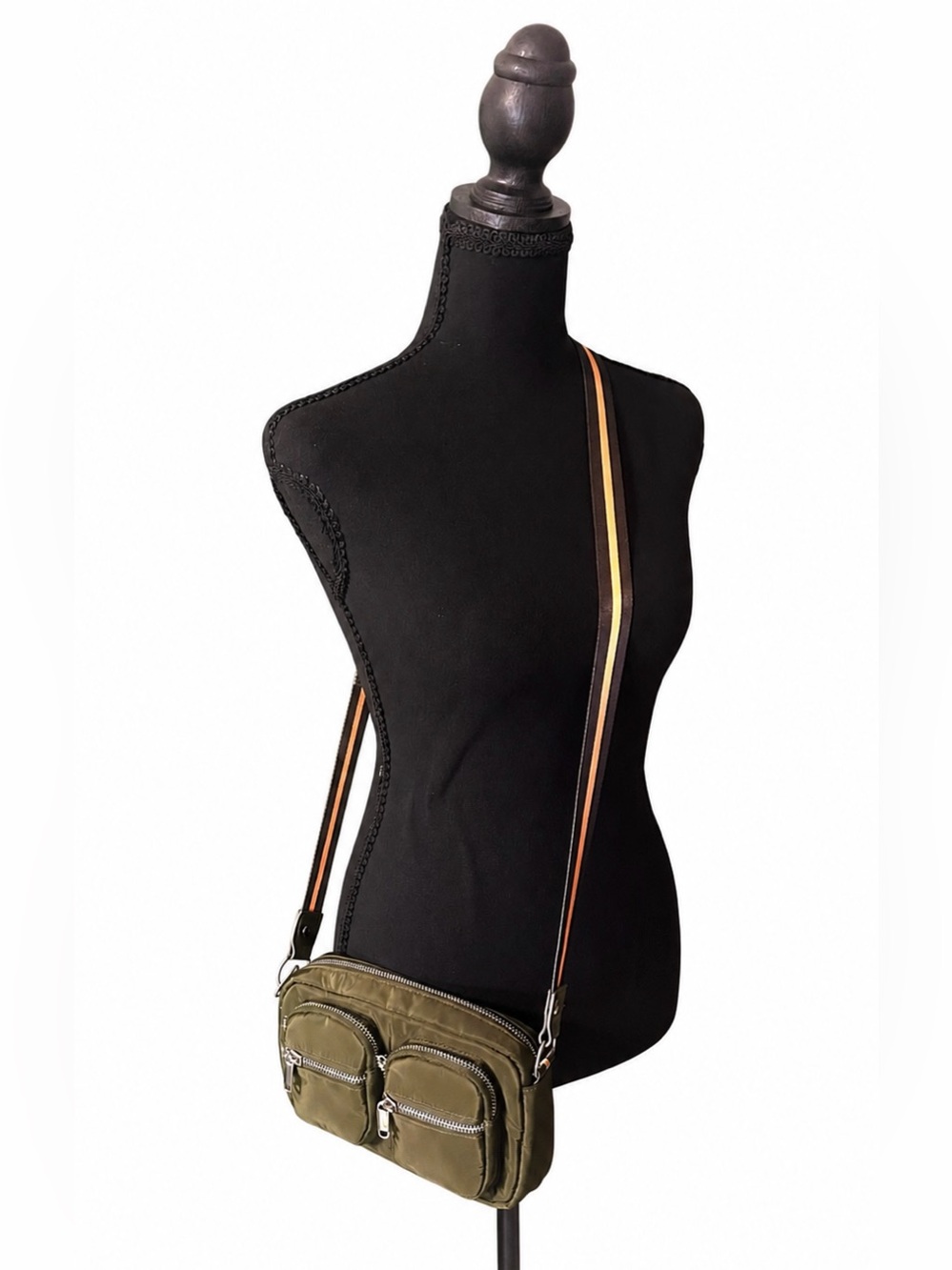 Wild Fable Camo Green Crossbody Bag Orange Stripe NWOT